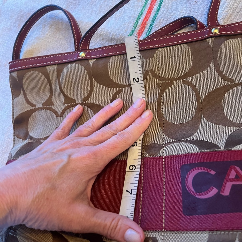 Coach Brown and Burgundy Signature Tote​ - Picture 6 of 6